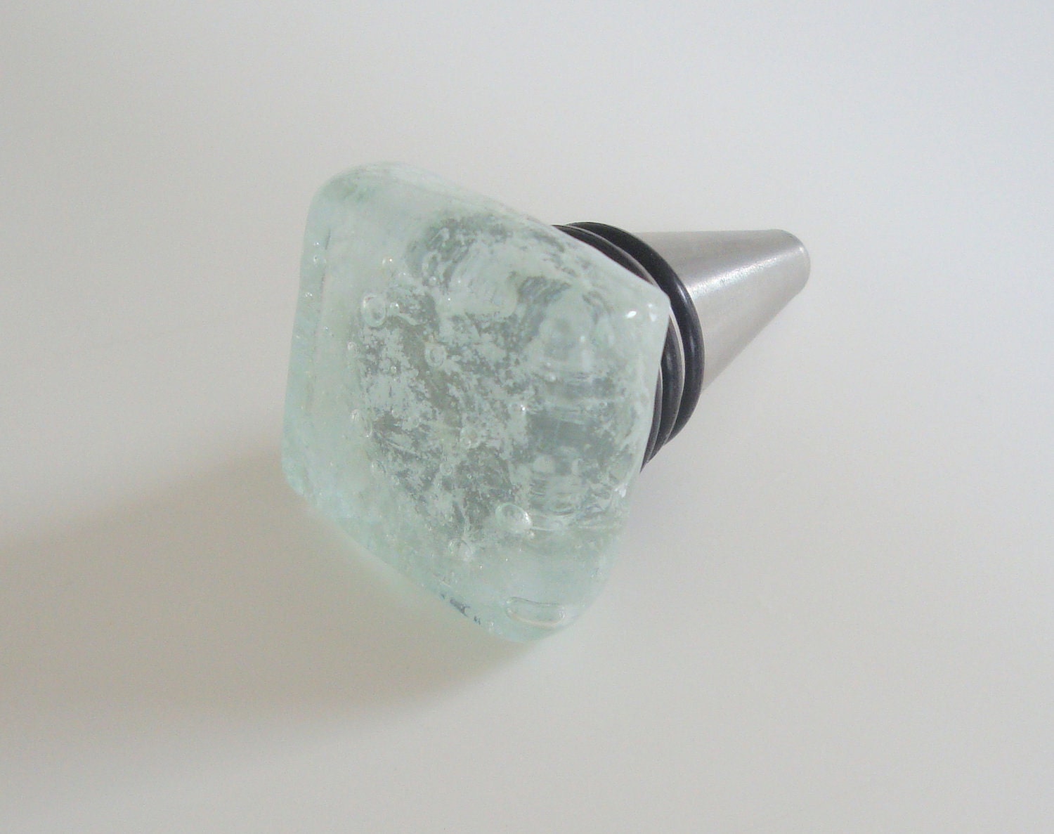 Fused Glass Wine Bottle Stopper Stainless Steel
