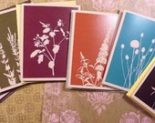Fall floral silhouette on kraft cards