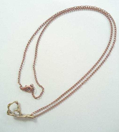 single copper crow claw necklace