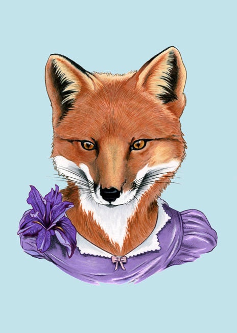 Fox Lady art print 5x7
