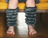 Grey Fruffles Girls Ruffled Legwarmers Holiday Christmas