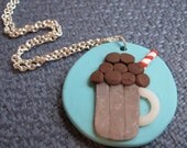 Polymer Clay Root Beer Float Necklace