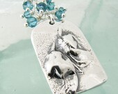 Silver Larkspur Buds with London Blue Topaz