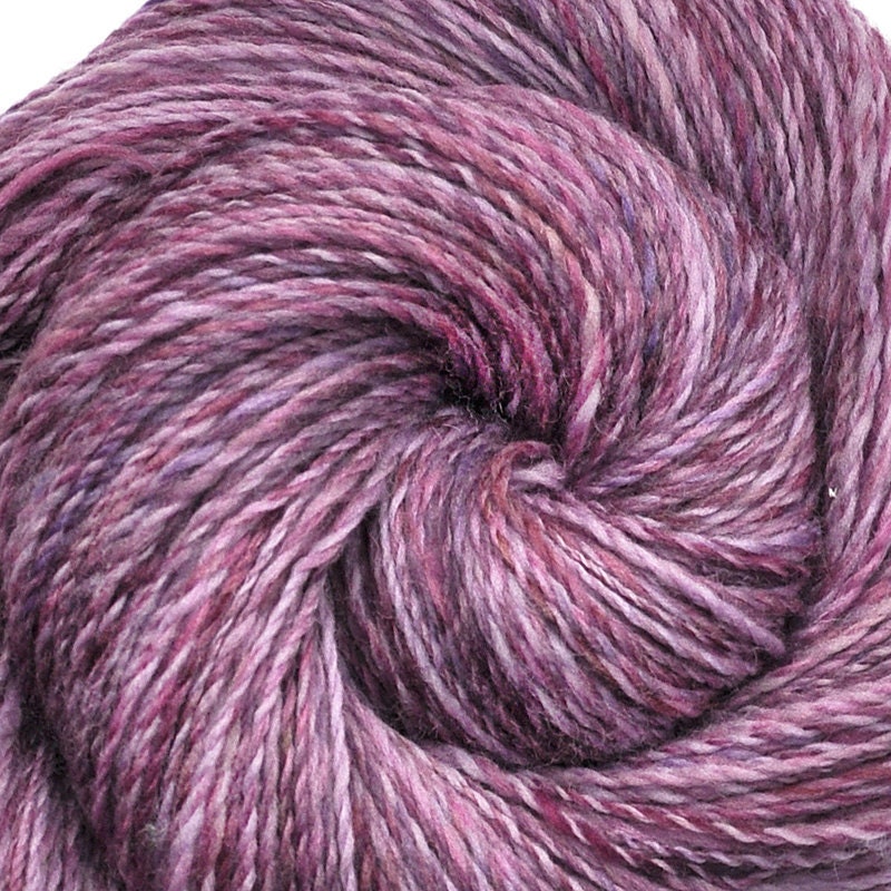 Handspun yarn - LILAC BLOSSOMS - Hand-dyed Superwash wool, fine sport weight. 690 yds.