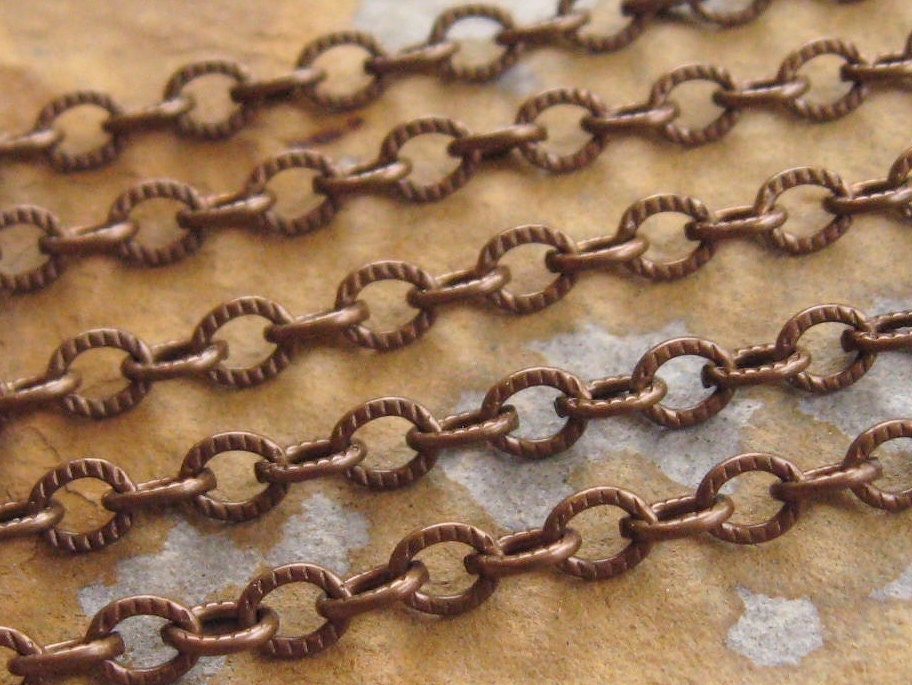 3 ft. Trinity Vintage Patina Small Etched Cable 4mm Chain -  Trinity Brass Co. LOW SHIPPING