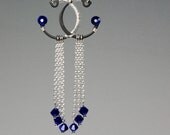 Namaka v2: Elegant industrial pendant with dark indigo Swarovski crystals
