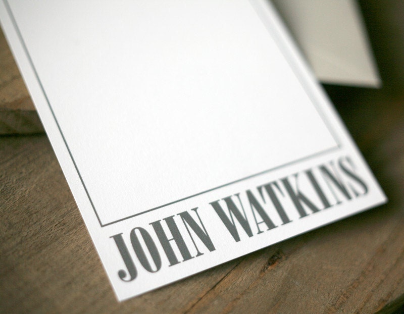 Personalized Stationery - Big Name Correspondence Cards