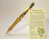 Olive Wood Rollerball Pen Gold finish with Cross Clip