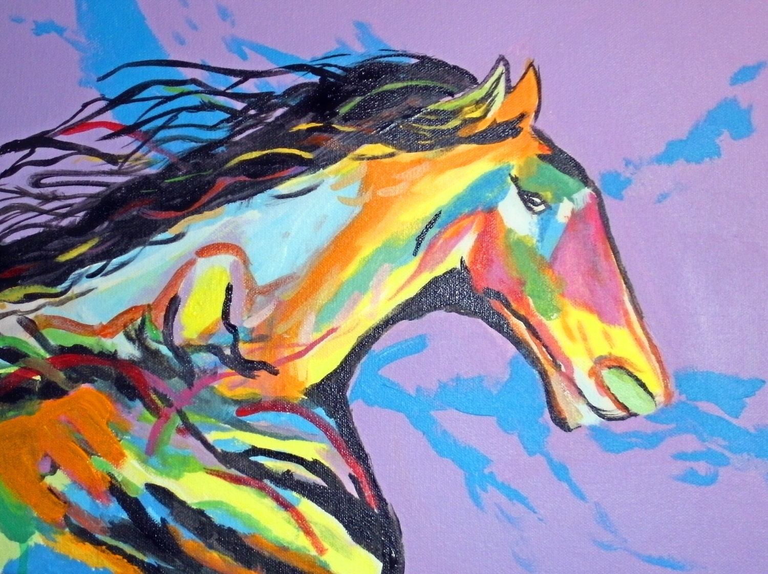 A Bold Magnificient Horse painting 16X20