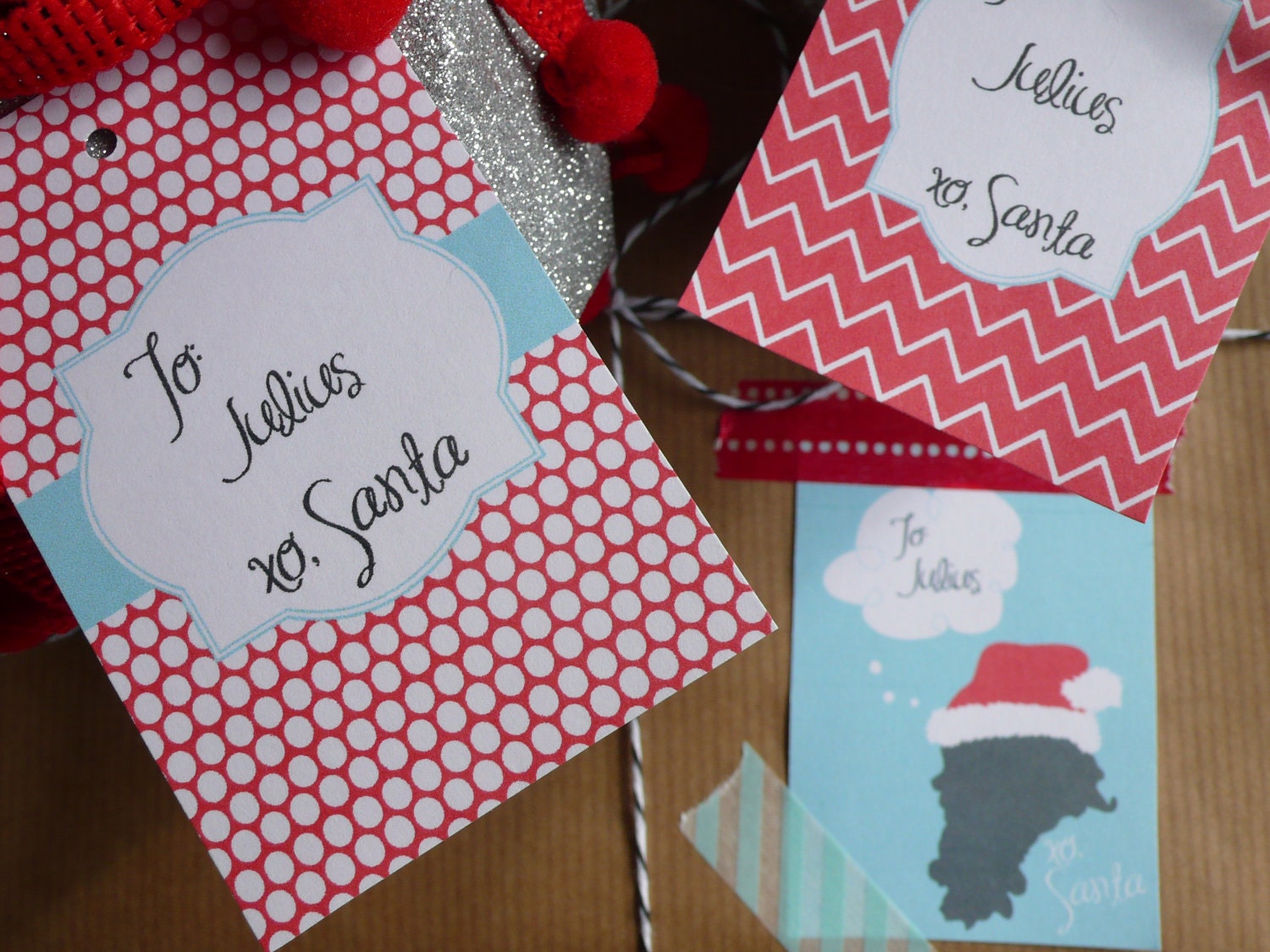 Gift Tags - Printable Personalized Christmas Tags - FROM SANTA