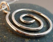 Solid Sterling Silver Spiral Pendant on Sterling Silver Chain Circle of Life