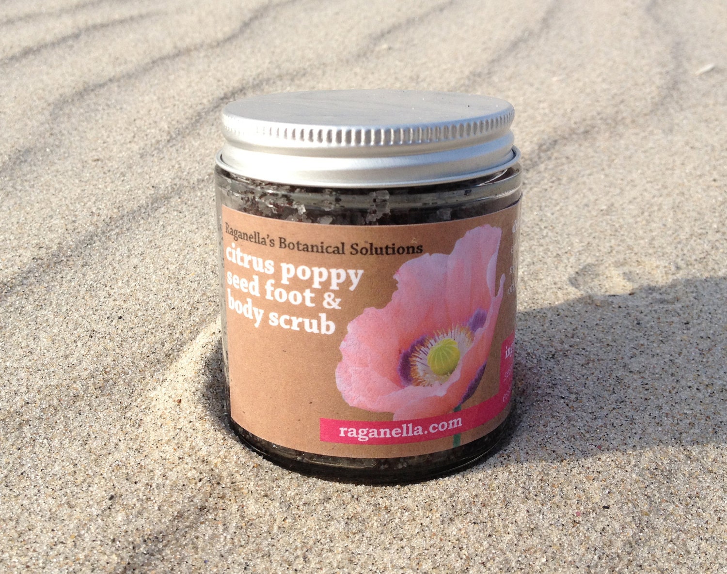 citrus poppy seed foot & body scrub - organic - 4 oz