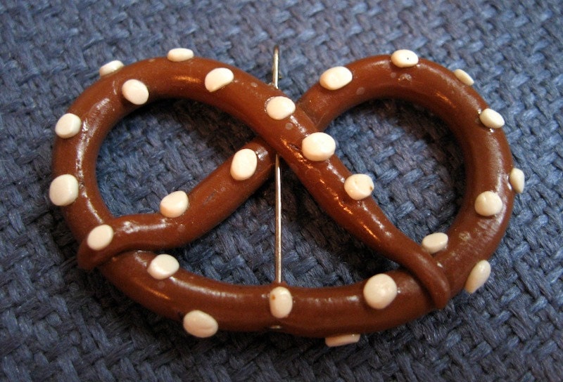 Polymer Clay Pretzel Necklace