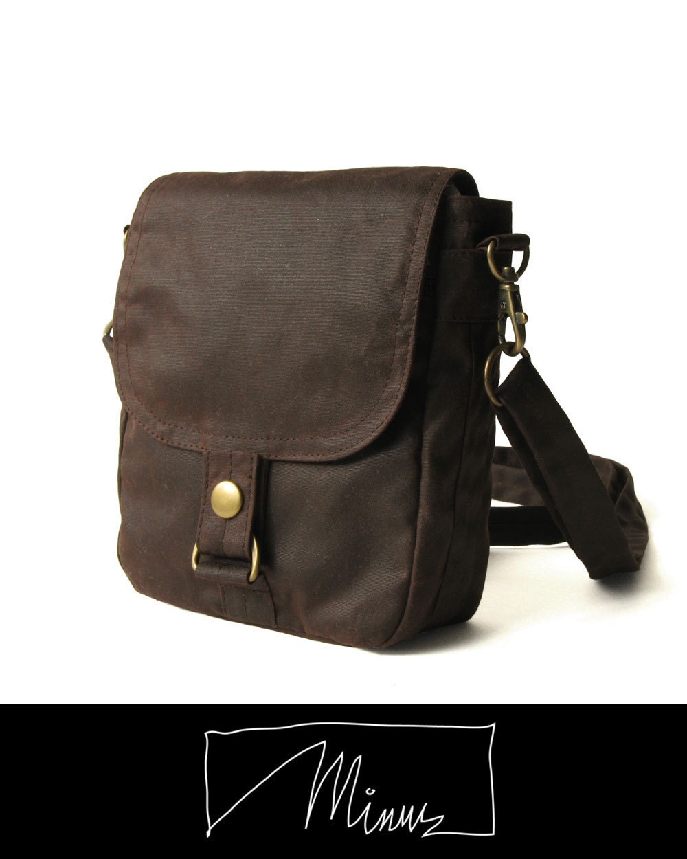 Minus hipster plus in dark brown British waxed canvas - hipster, hip bag, hip pouch, hipster bag, belt hip bag,