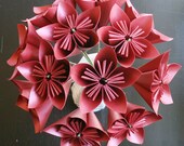 Crimson Red - Set of 6 dark red origami flowers (MADE TO ORDER)