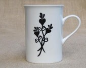 Coffee Mug with Flower Bundle Design