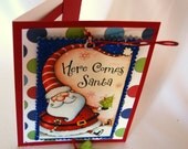 Shimmery Santa Christmas Ornament Greeting Card