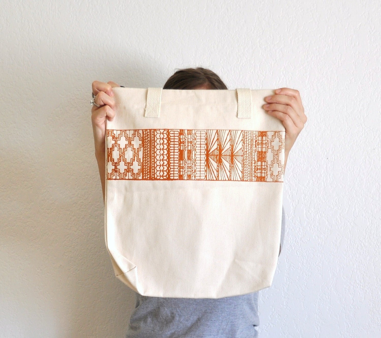 Geometric Tribal Totem Print Tote