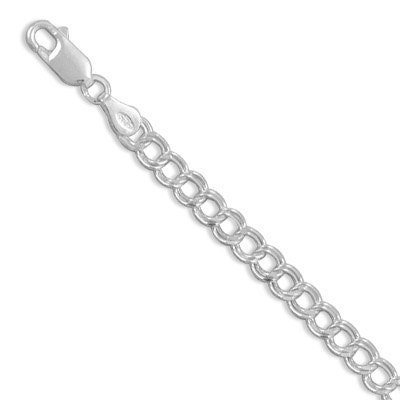 Sterling Silver Diamond Cut Light Charm Bracelet