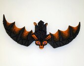 Halloween Folk Art Cork Carving - Hallowe'en Tyme Bat 5