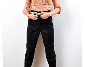 80s Black VERSACE Skinny Trousers S