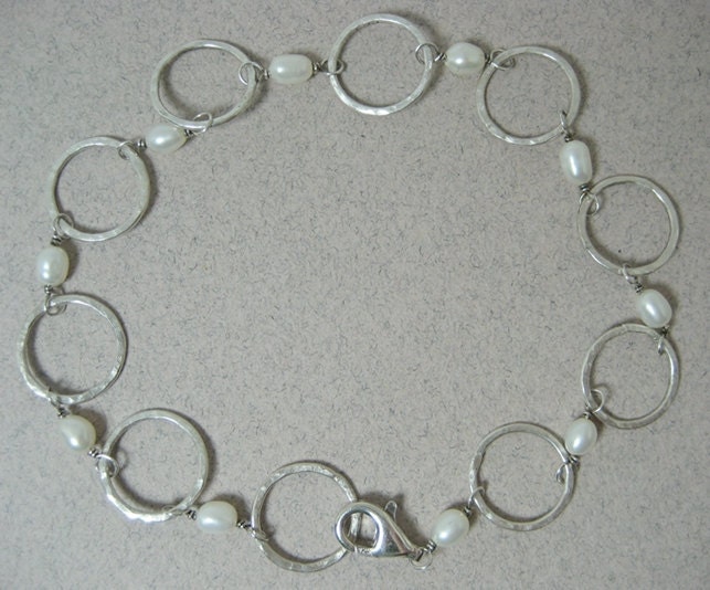 Hammered handmade link bracelet 4