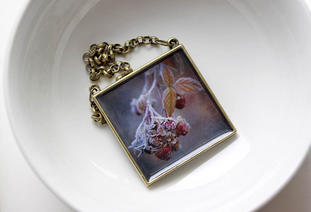 20% OFF Sale Fine Art Frozen Raspberries - Photograph Mini Wall Hanging/Ornament - original photography - Thanksgiving - ready to ship - Va