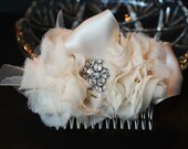 Wedding Hair Flower, Bridal Fascinator, Comb, Wedding, Bridal, Hair Accessories, Ivory, Black, White