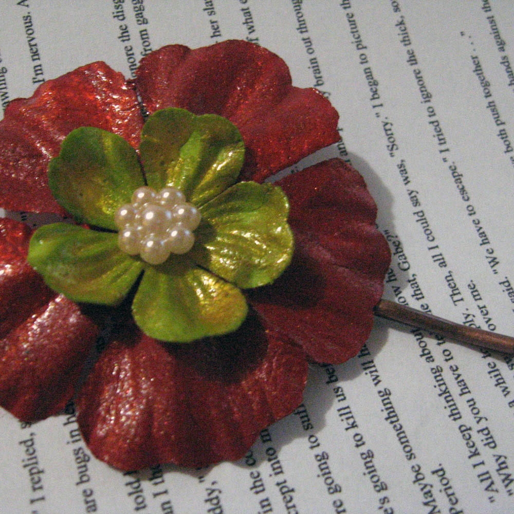 Lomasi Paper Flower Bobby Pins - Set of Two