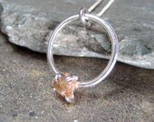 Sterling Silver Genuine Rough Diamond Pendant - Eternity -  925 Silver -  Artisan Made Silver Jewelry - Designed by A Second Time