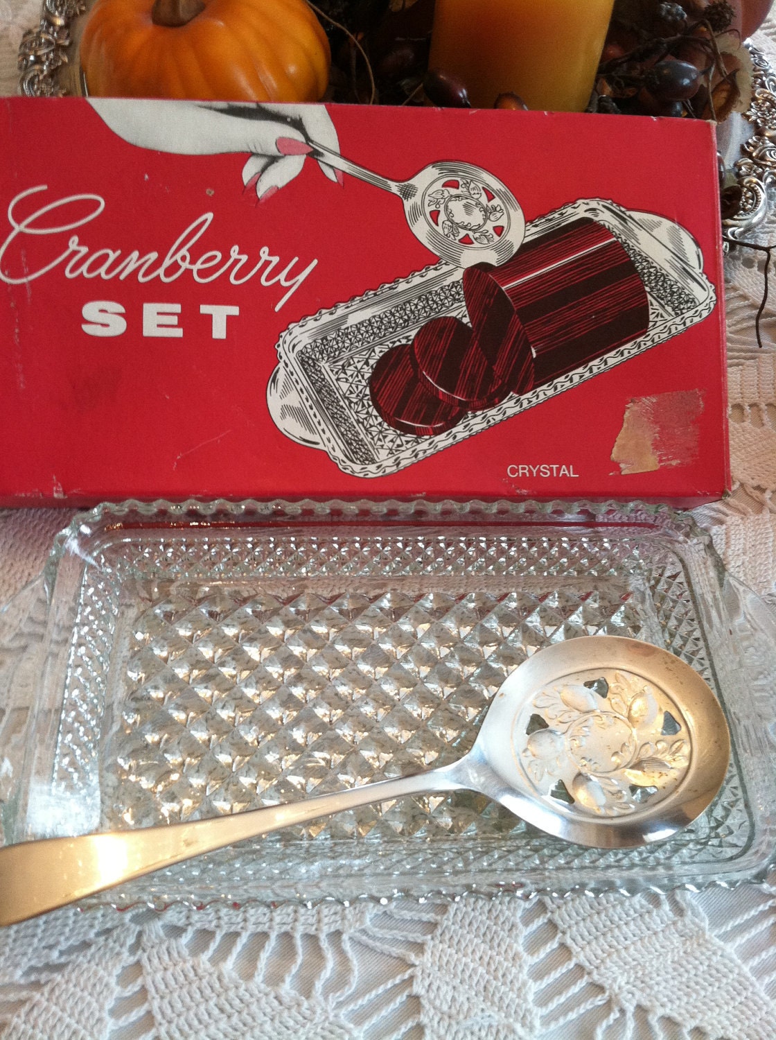 Vintage cranberry Set perfect for the holidays
