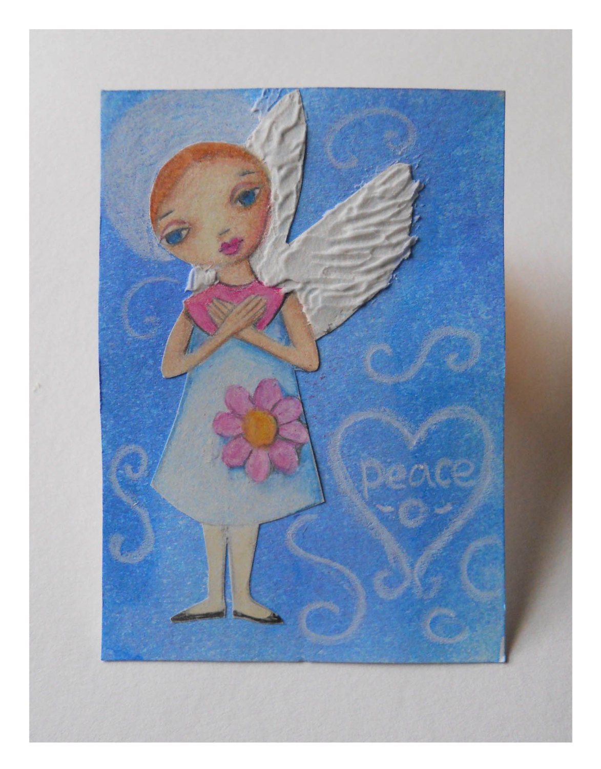 ACEO Angel of Peace - Original Illustration - 2.5 x 3.5 Inches