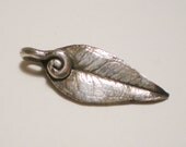 SALE (was 35.00) Fine Silver Leaf Pendant