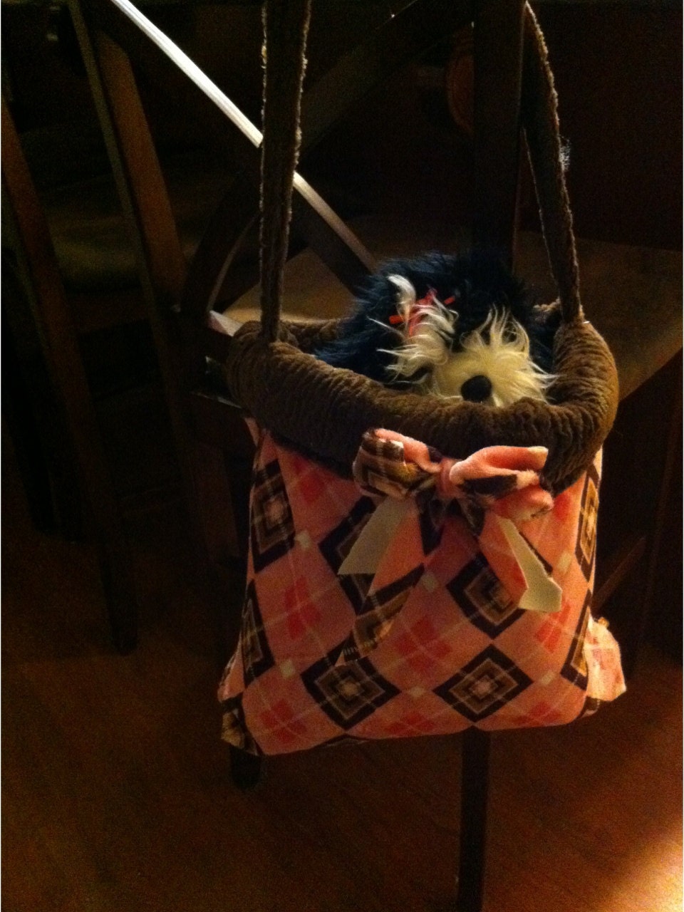 SNUGGLE-SACK, Carry Sack with shoulder strap  14" X 15" Faux Fur PLUSH