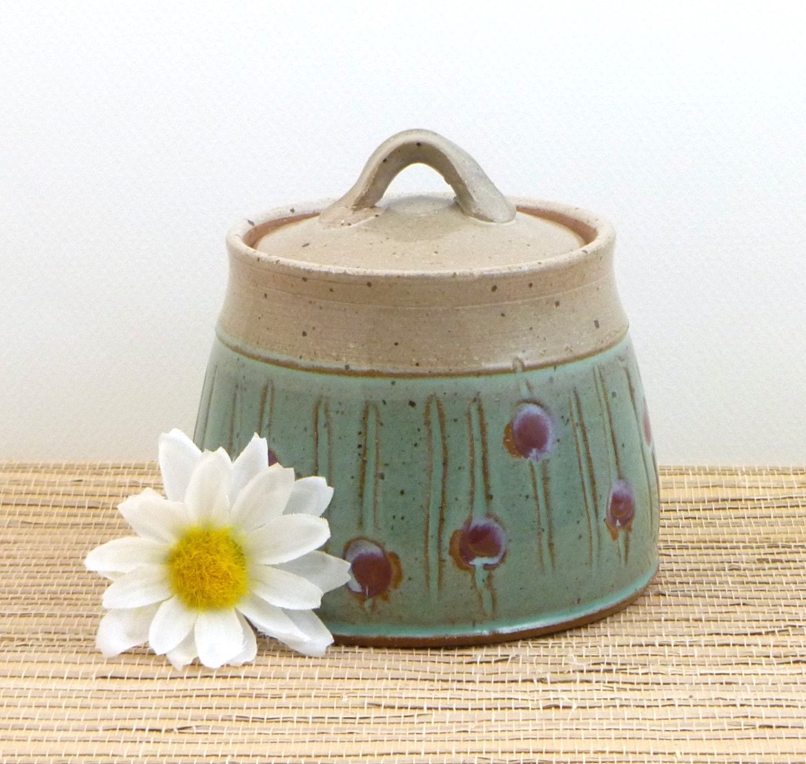 Stoneware lidded jar