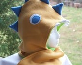 Cuddly Dinosaur Scoodie in Gold, Green, and Blue