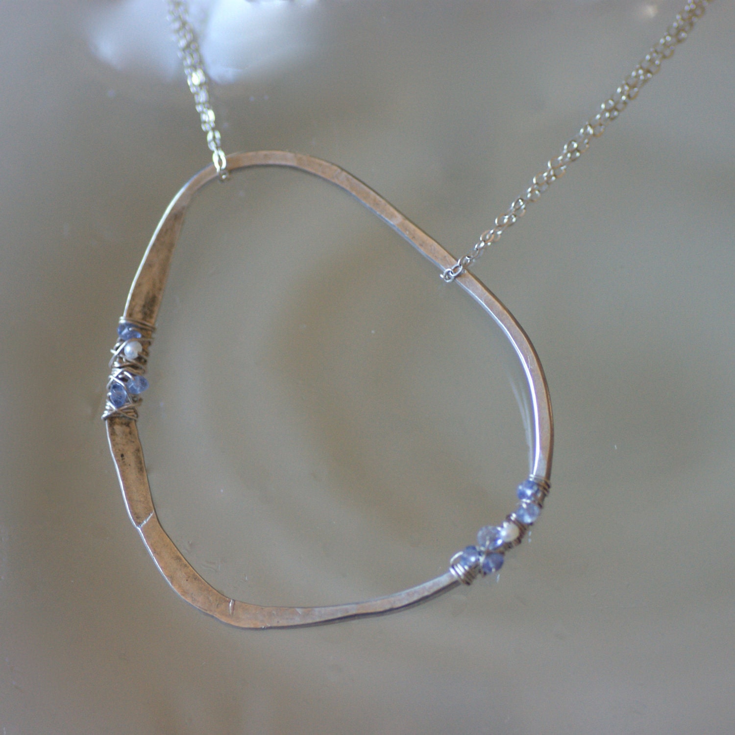 Abstract Life Circle with Tanzanite and Pearls