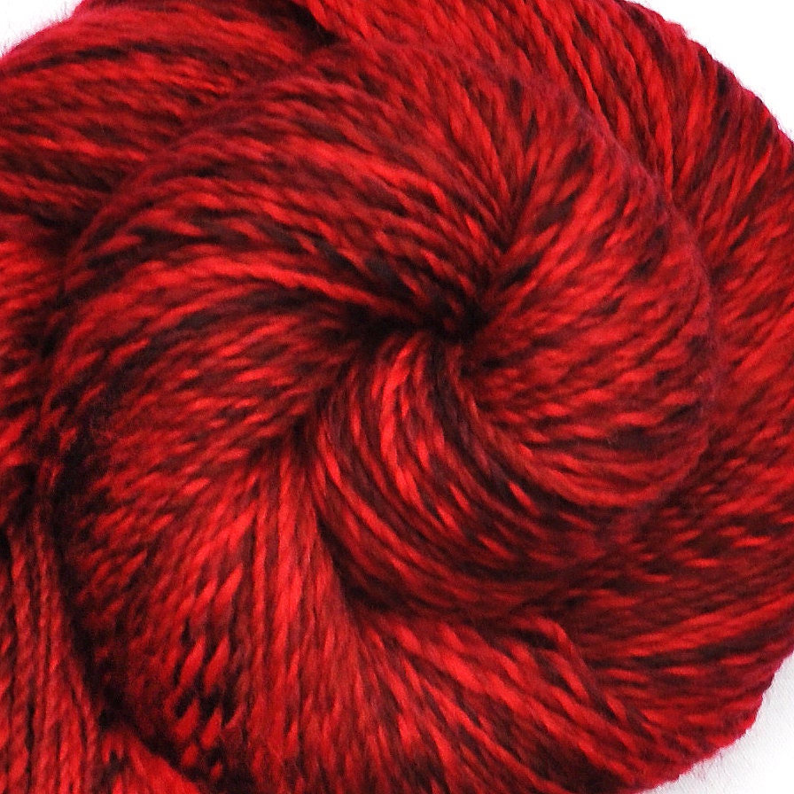 Handspun yarn - MARS - hand-dyed Superwash wool, worsted weight. 570 yds.