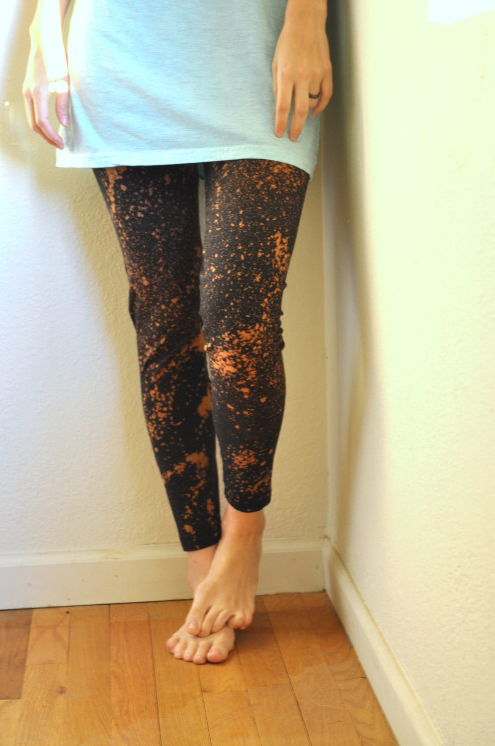 Celestial Dust Black and Rust Speckled Leggings