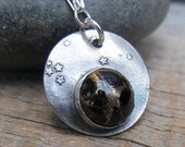 Star Cluster Necklace - Cetus ... Fine Silver Stars and Wire Wrapped Gemstones