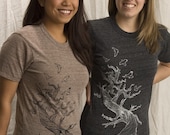Twisted Tree Tee Organic Cotton Unisex Crew Dk Grey SMALL