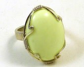 Lemon Chrysoprase and Sterling Silver Ring