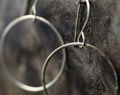 14k hammered hoops