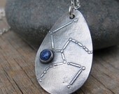 Constellation Hercules Necklace ... Fine Silver Bezel Star Pendant