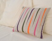Small linen and cotton pillow cover with vinyl design
