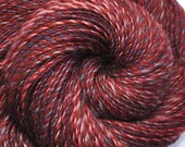 Hand spun yarn - Garnet Jewel - Handpainted Blue Faced Leicester (BFL) wool plied with Corriedale wool, DK weight, 690 yards