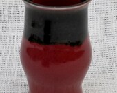 Red and Black Wheel Thrown Stoneware Vase