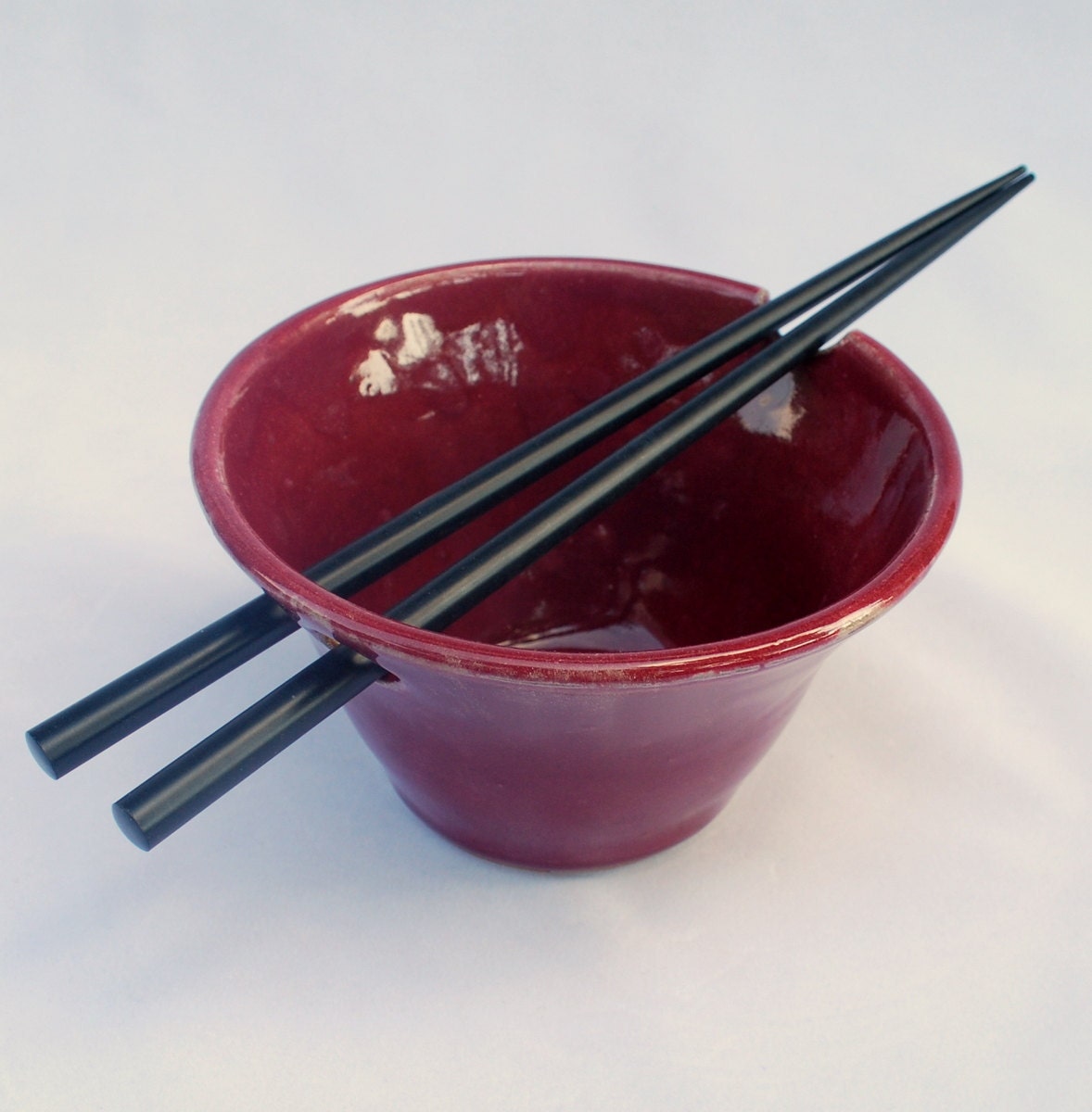 Rice Bowl Chopstick Holder Stoneware Pottery