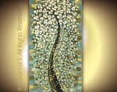 Tree Large Modern Abstract White Cherry Blossom 12x24 PRINT