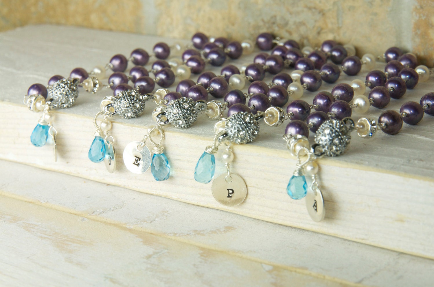 Set of FIVE Bridesmaid Gift Sets  Personalized and  Monogramed:)Perfect Bridesmaid Gifts